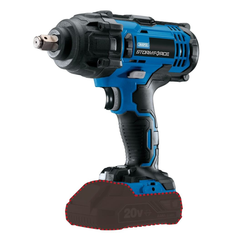 Draper Storm Force® 20V Mid-Torque Impact Wrench, 1/2"" Sq. Dr., 400Nm (Sold Bare)