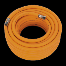 Air Hose 15m x Ø10mm Hybrid High-Visibility with 1/4"BSP Unions