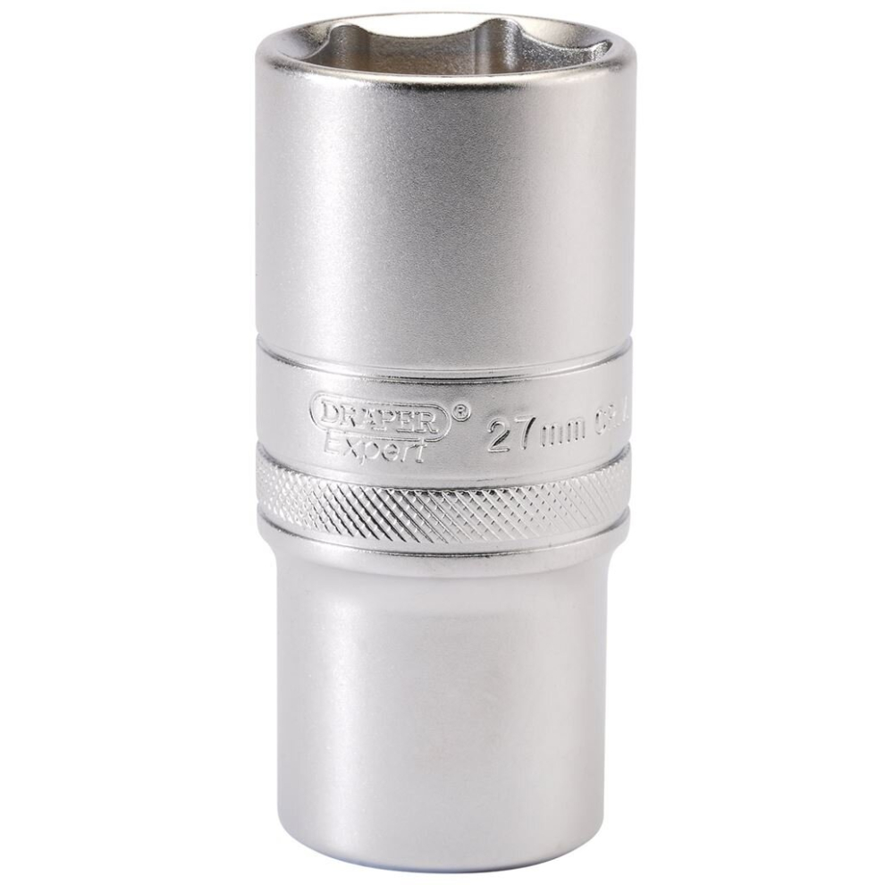6 Point Metric Deep Socket, 1/2"" Sq. Dr., 27mm