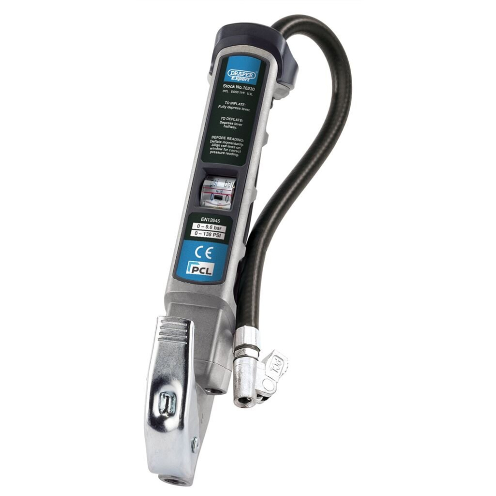 Draper Expert Professional Air Line Inflator with Lock-On Connector