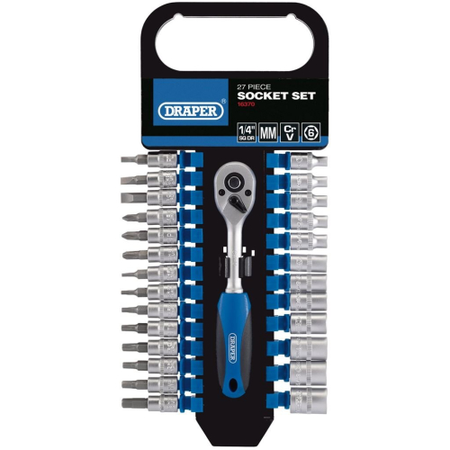 Draper Metric Socket Set, 1/4"" Sq. Dr. (27 Piece)