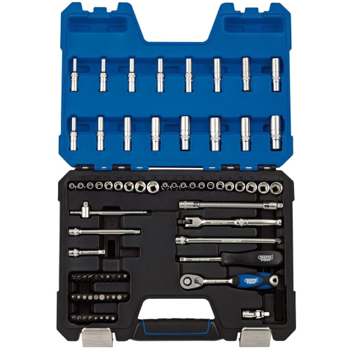 Draper MM/AF Combined Socket Set, 1/4"" Sq. Dr. (75 Piece)
