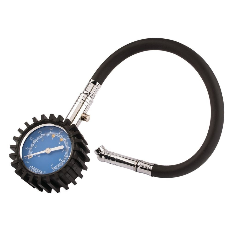 Draper Tyre Pressure Gauge, 0 - 100Psi, 0 - 7 Bar