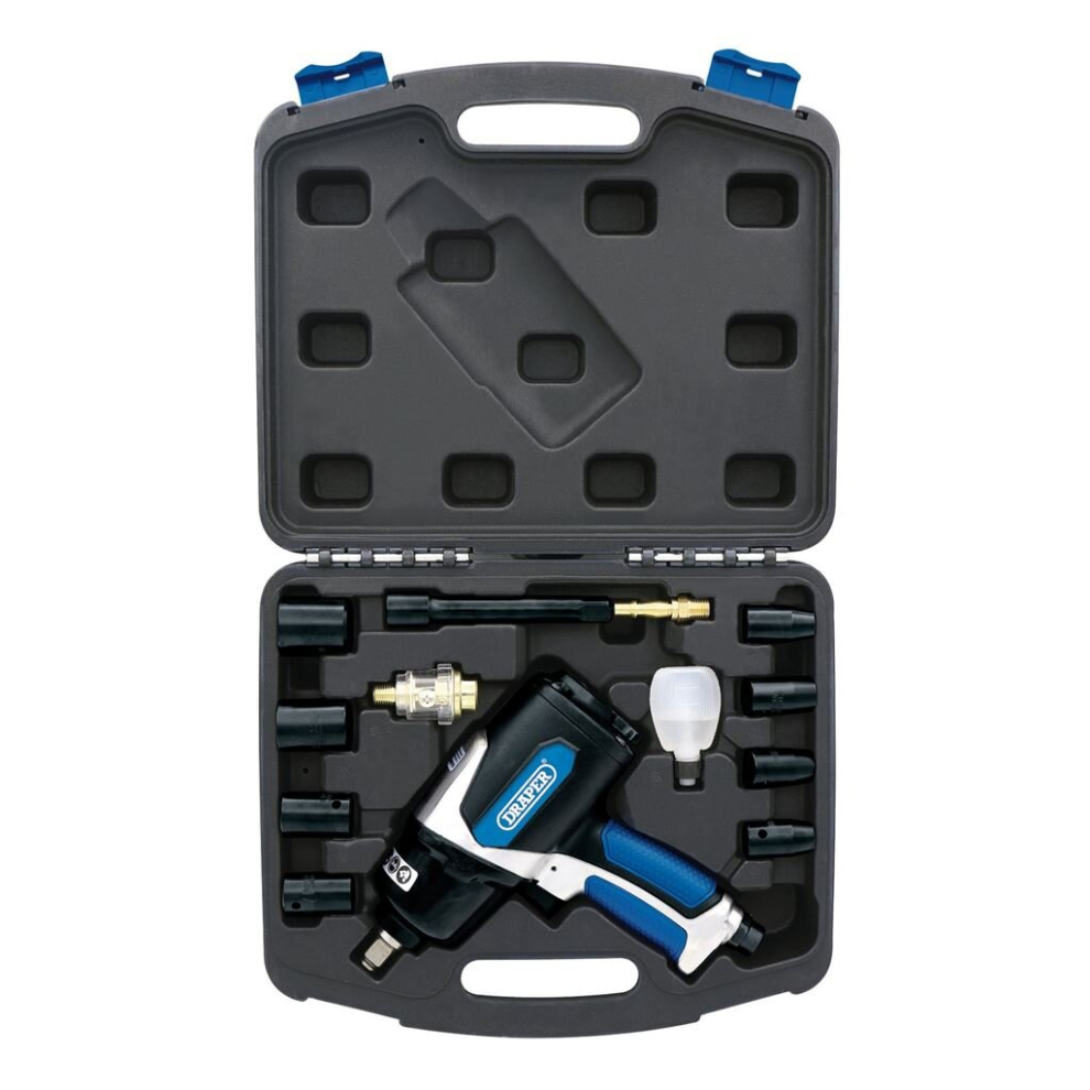Air Impact Wrench Kit, 1/2"" Sq. Dr. (14 Piece)