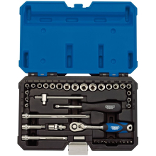 Draper Expert Combined MM/AF Socket Set, 1/4"" Sq. Dr. (40 Piece)