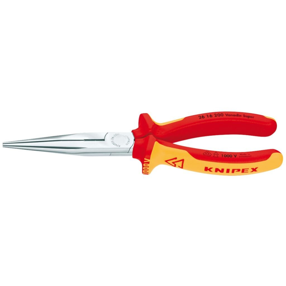 Draper Knipex 26 16 200 Sbe Fully Insulated Long Nose Pliers, 200Mm