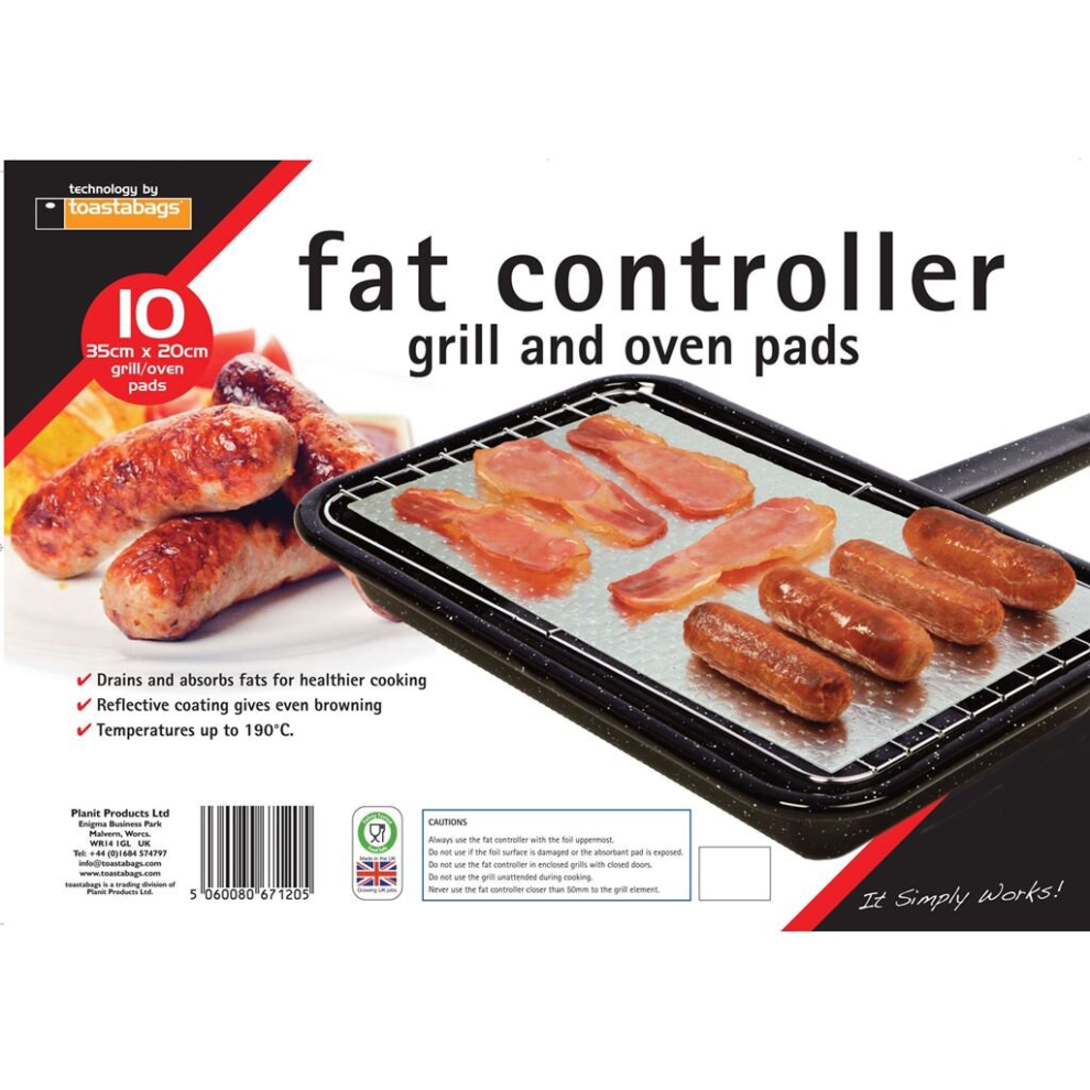 Toastabags Fat Controller Grill And Oven Pads - 10 Pack - Fcgop10