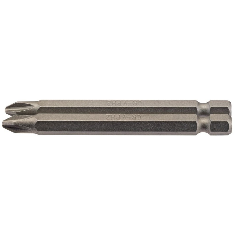 Draper Cross Slot Insert Bit, 1/4"" Hex, 75Mm Long, No.2 (Pack Of 2)