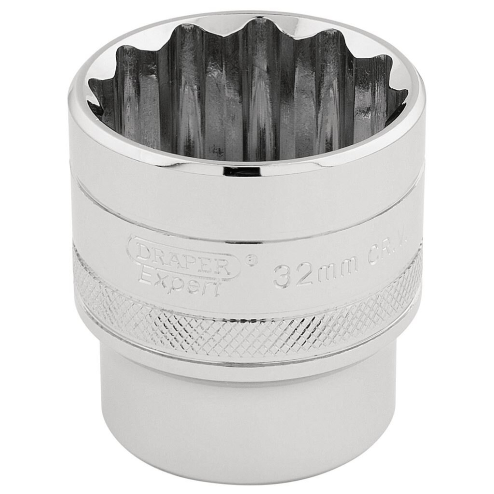 Draper HI-TORQ® 12 Point Socket, 1/2"" Sq. Dr., 32mm