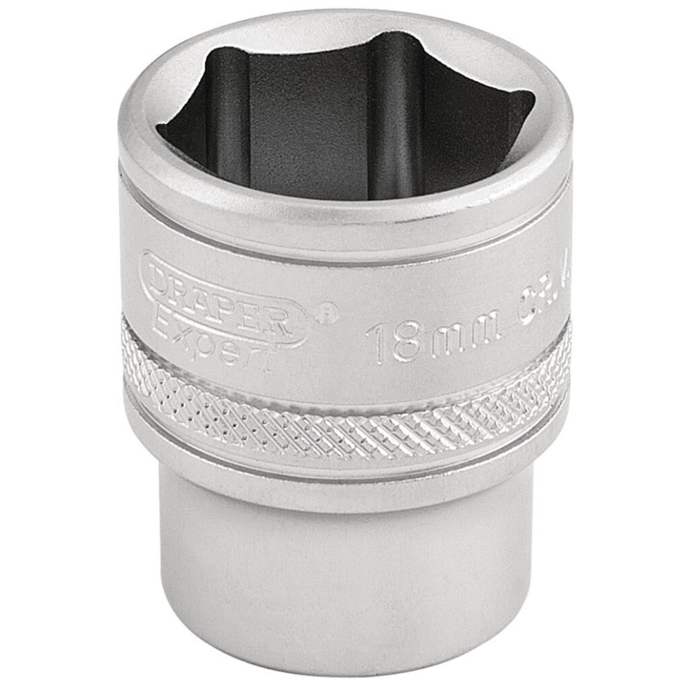 Draper 6 Point Metric Socket, 3/8"" Sq. Dr., 18Mm