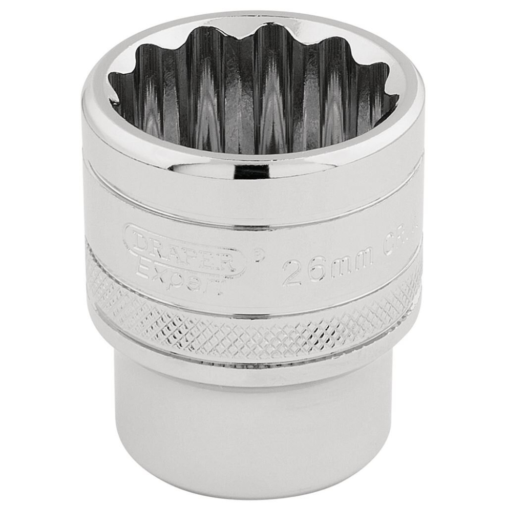 Draper HI-TORQ® 12 Point Socket, 1/2"" Sq. Dr., 26mm