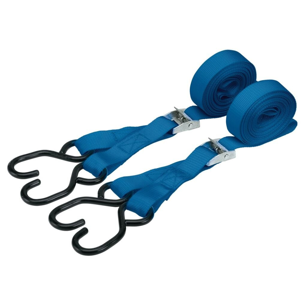 Draper Ratcheting Tie Down Straps, 5.0M X 25Mm, 125Kg (2 Piece)