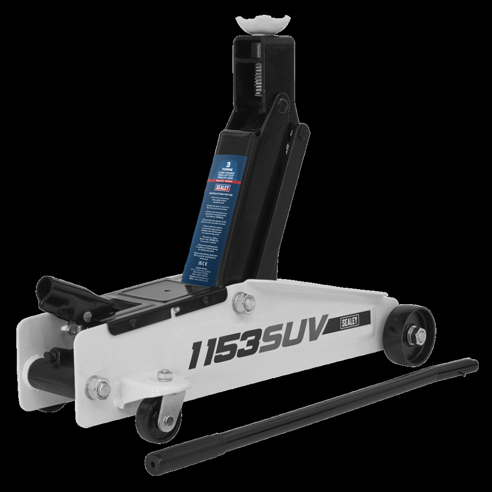 Sealey Long Reach High Lift Suv Trolley Jack 3 Tonne Light