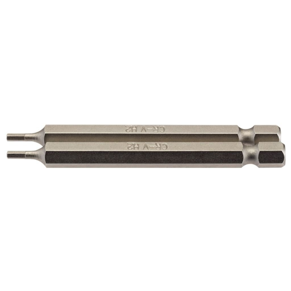 Draper Hexagonal Insert Bit, 2Mm, 1/4"" Hex, 75Mm Long (Pack Of 2)