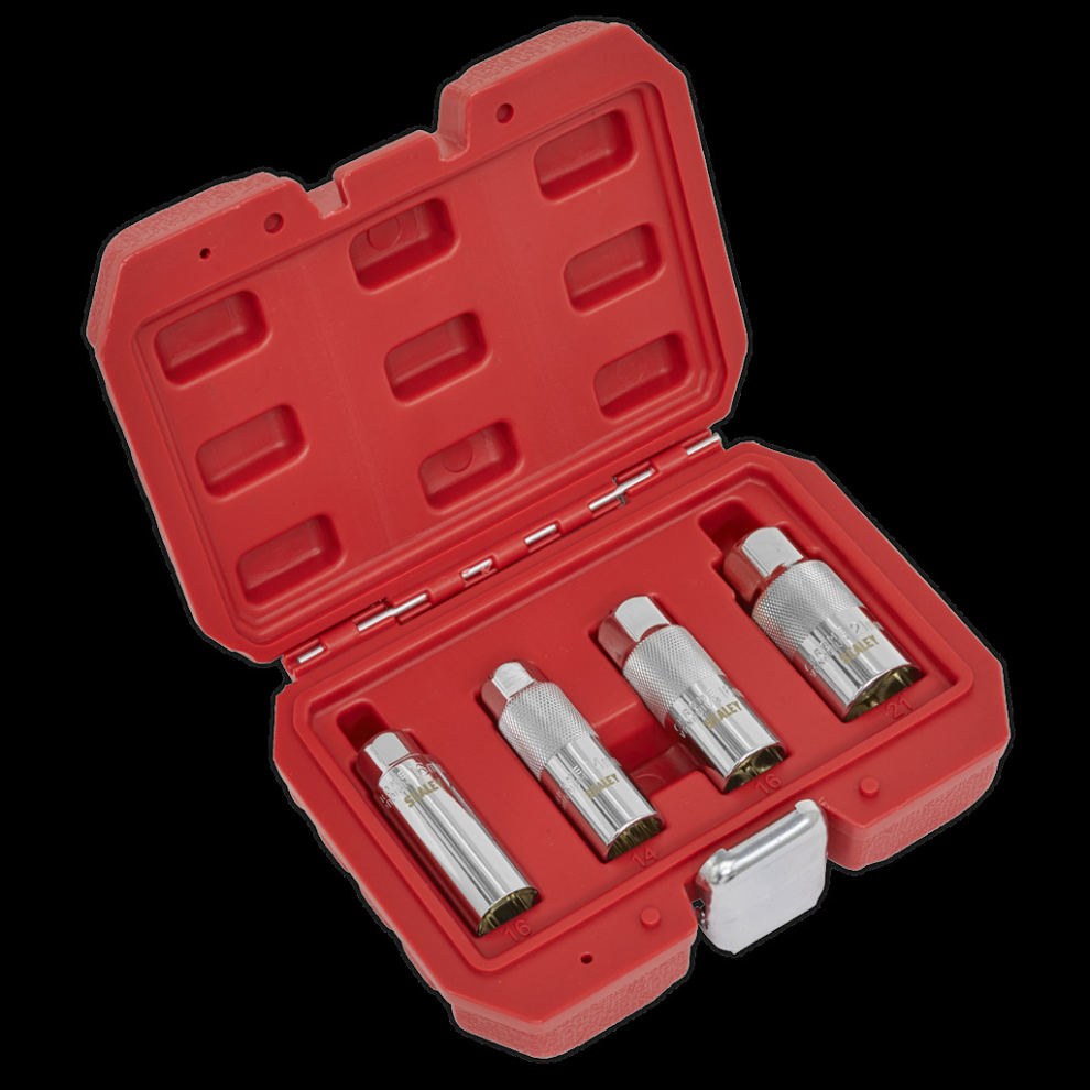 Sealey Magnetic Spark Plug Socket Set 4Pc 3/8"Sq Drive
