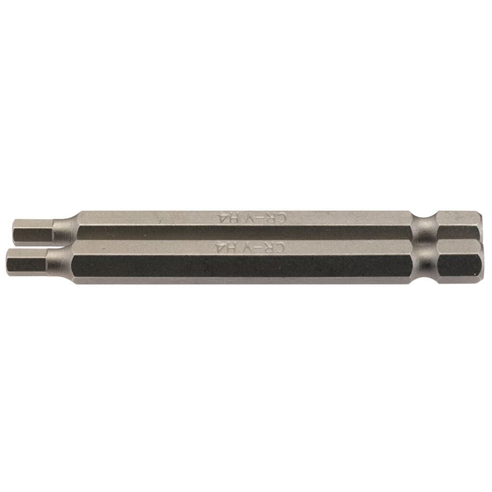 Draper Hexagonal Insert Bit, 4Mm, 1/4"" Hex, 75Mm Long (Pack Of 2)