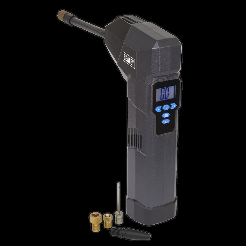 Sealey Compact Rechargeable Tyre Inflator & Power Bank With Worklight