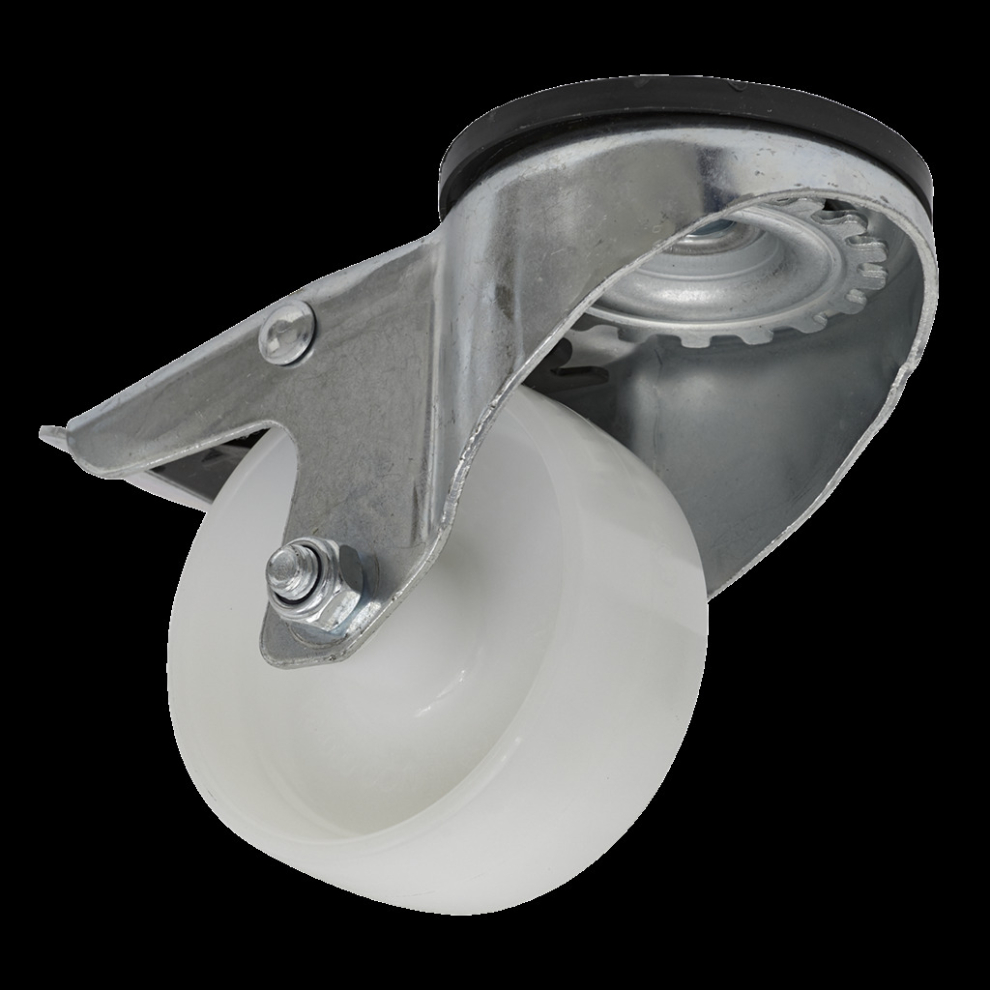 Sealey Castor Wheel Bolt Hole Swivel With Total Lock Ø80mm
