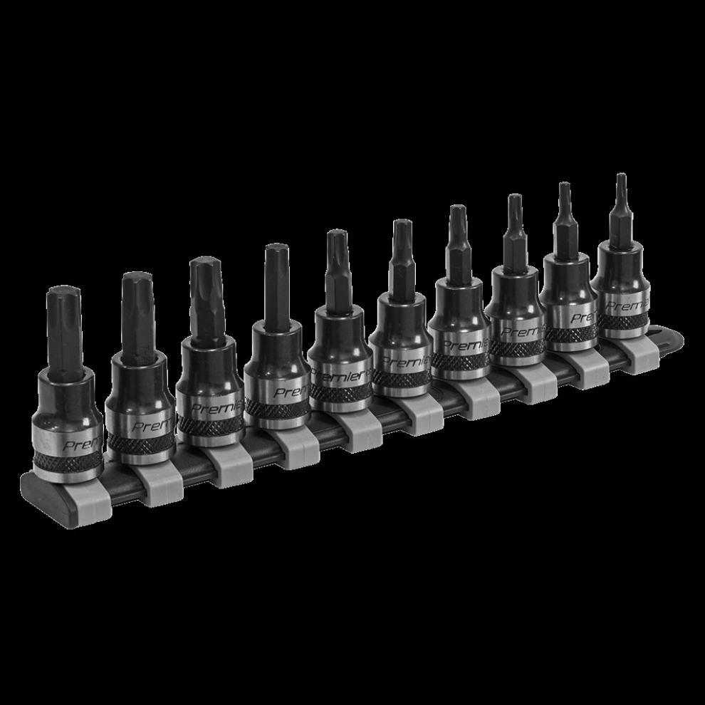 Sealey Trx-Star* Socket Bit Set 10Pc 3/8"Sq Drive Black Series