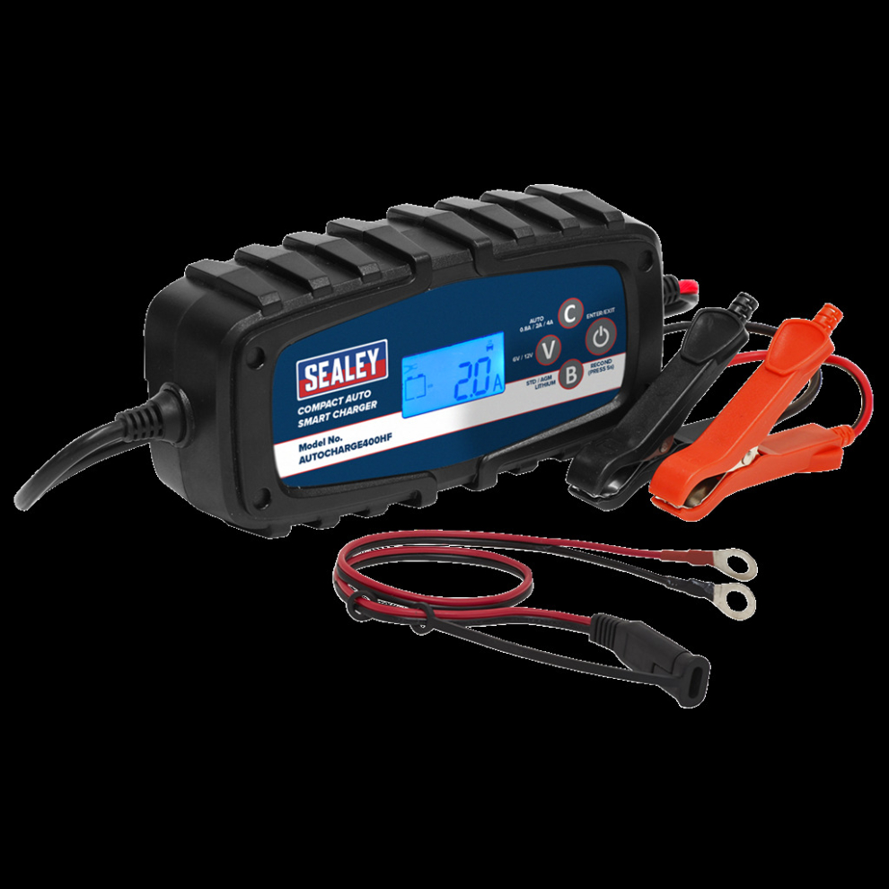 Sealey Compact Auto Smart Charger & Maintainer 4A 6/12V