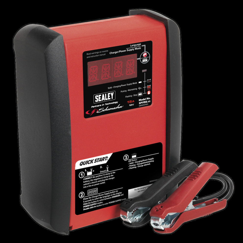 Sealey Schumacher® Intelligent Speed Charge Battery Charger/Maintainer 15A 12V