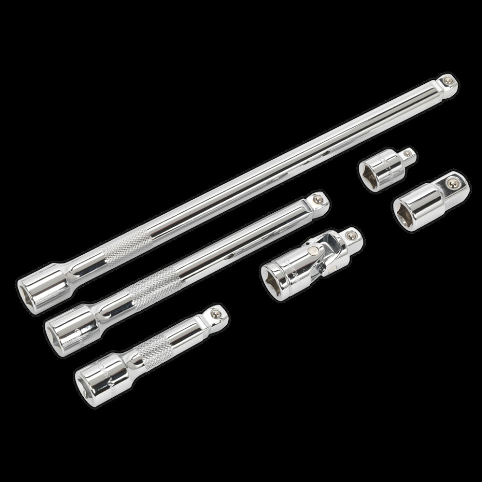 Wobble/Rigid Extension Bar, Adaptor & Universal Joint Set 6Pc 3/8"Sq Drive 5054511211054