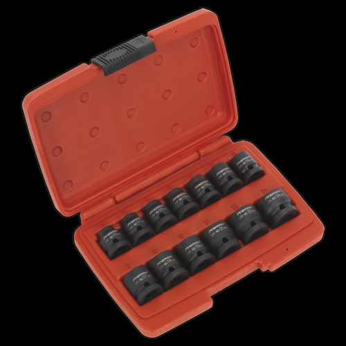 Sealey Impact Socket Set 13pc 1/2"Sq Drive Low Profile Metric