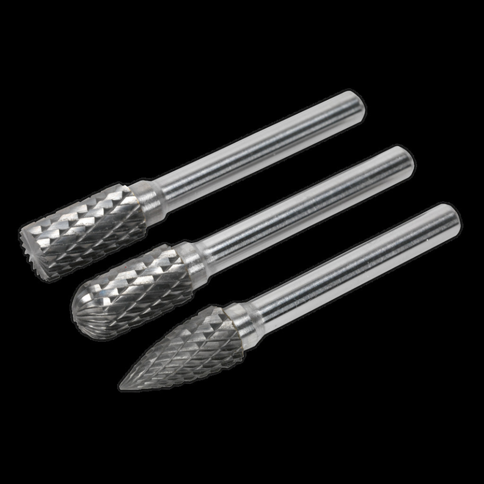 Sealey Tungsten Carbide Rotary Burr Set 3Pc