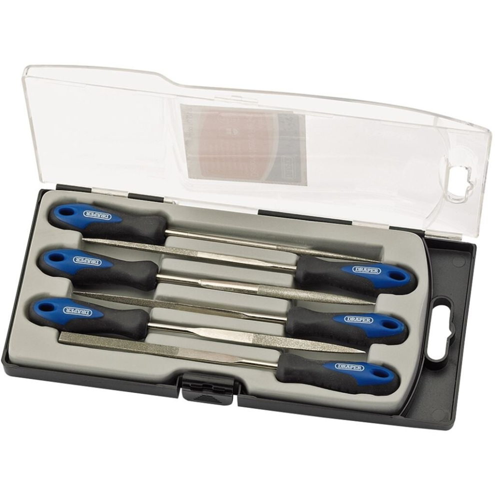 Draper Soft Grip Diamond Needle File Set, 150Mm (6 Piece)