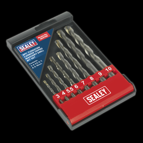 Sealey Tungsten Carbide Tipped Masonry Drill Bit Set 8pc