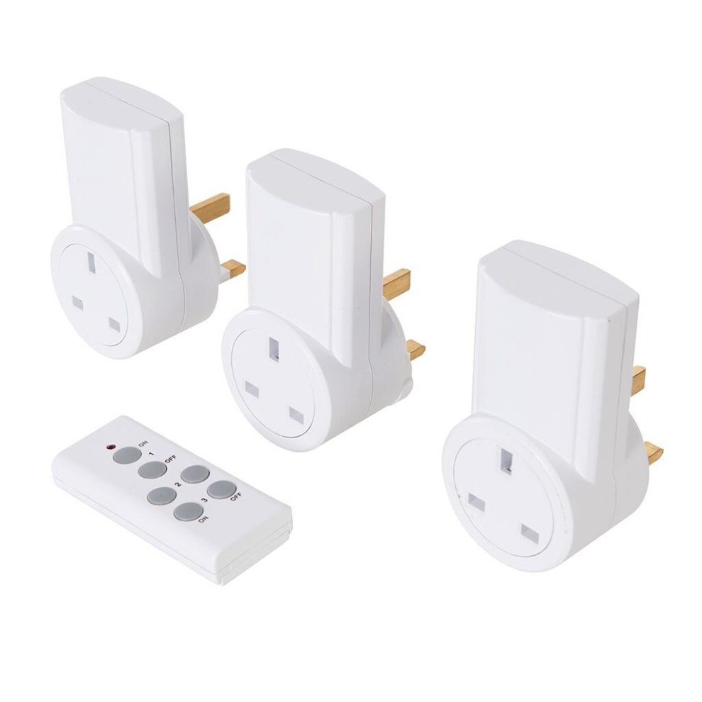 Powermaster Wireless Remote Control Power Socket 230V 3pk - UK 10A 230V