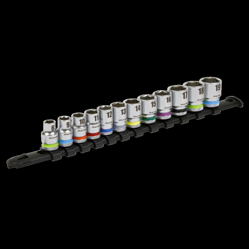Sealey Socket Set 12pc 3/8"Sq Drive 6pt WallDrive® Metric