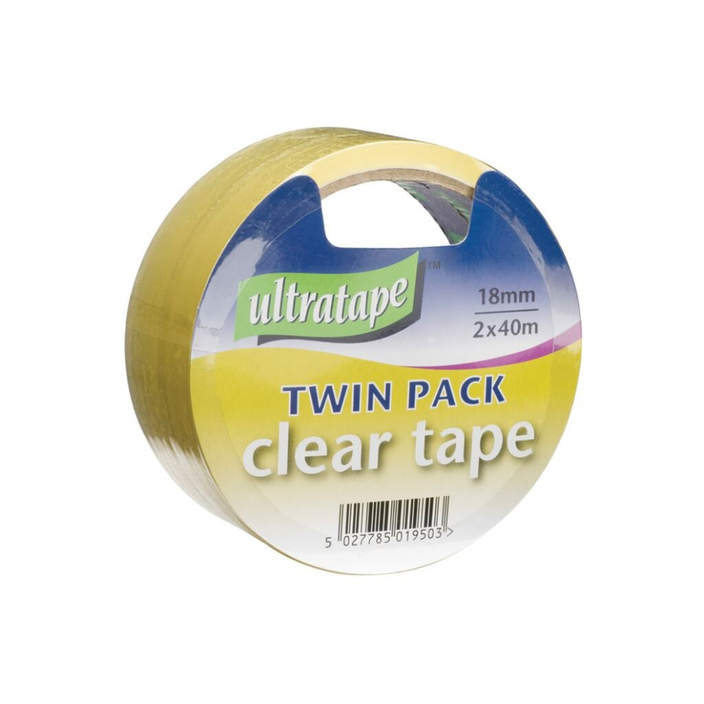 Ultratape Clear Tape - 18Mm X 40M Twin Pk - Ct1840x2 5027785019503