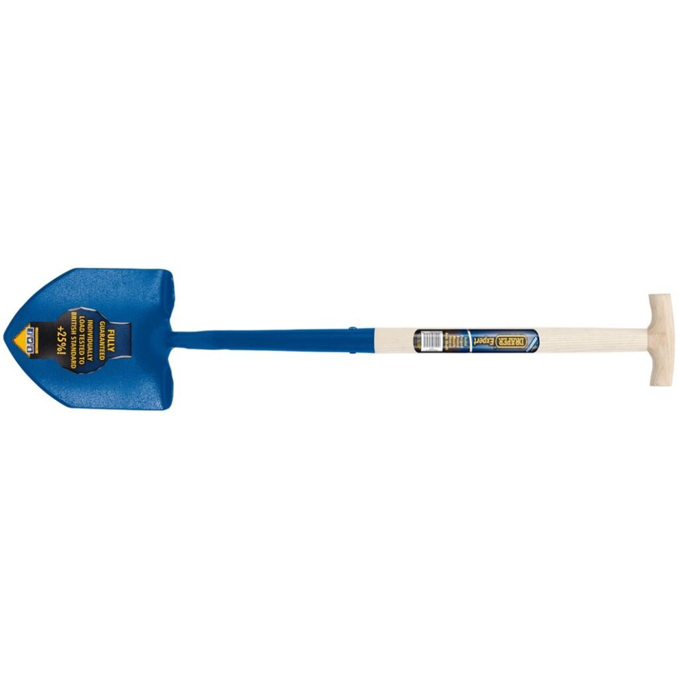 Draper Expert Solid Forged Contractors Round Mouth Shovel with Ash Shaft and T-Handle