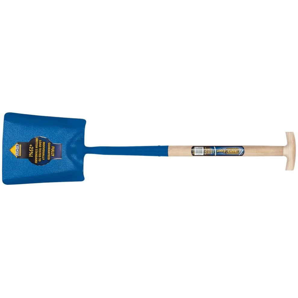 Draper Expert Solid Forged Contractors Square Mouth Shovel with Ash Shaft and T-Handle