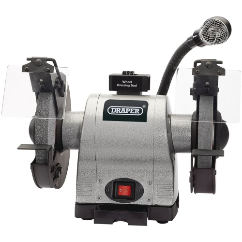 Draper Heavy Duty Bench Grinder with Worklight, 200mm, 550W