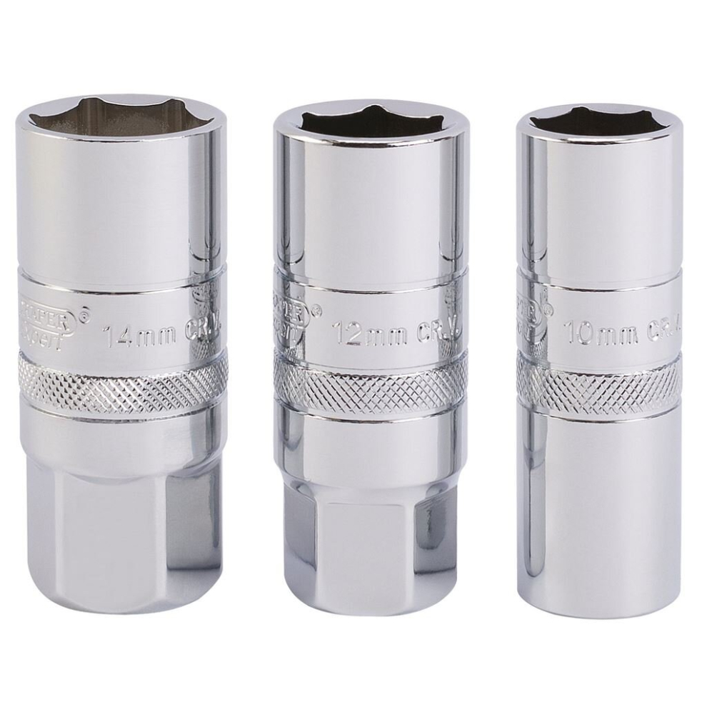 Draper Spark Plug Socket Set, 1/2"" Sq. Dr. (3 Piece)