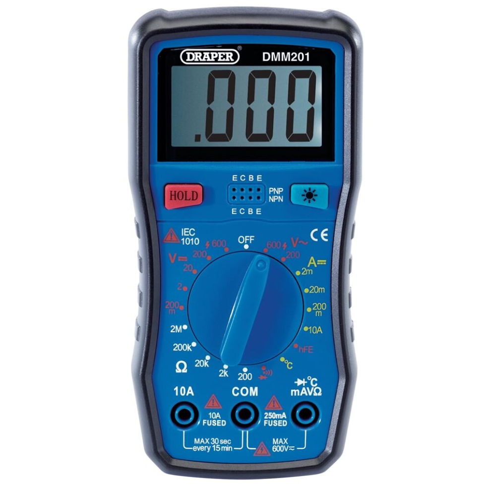 Manual-Ranging Digital Multimeter, 1 x Test Leads, 1 x Temp Probe-image-OPC-P5WPPNH-NEW
