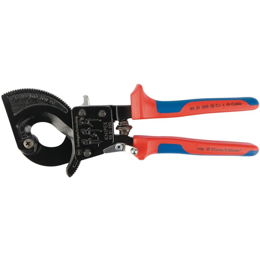 Knipex 95 31 250 Ratchet Action Cable Cutter, 250Mm 5010559185559