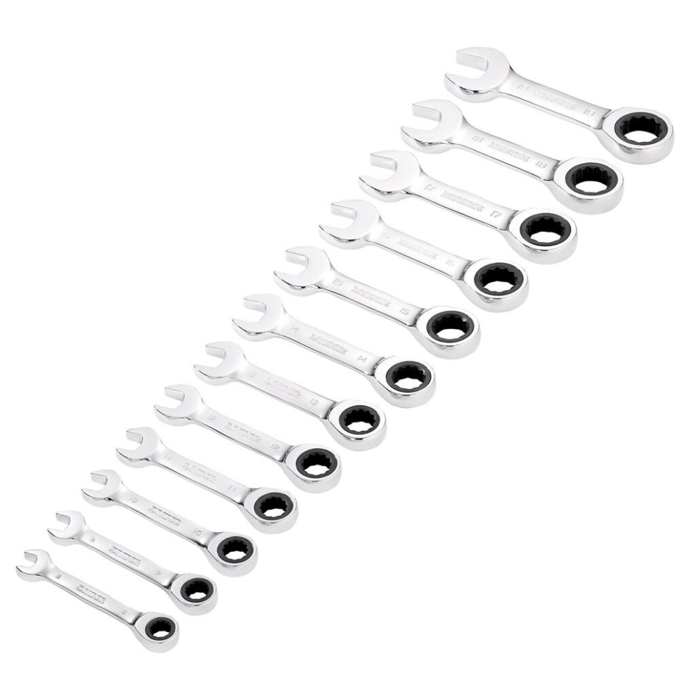 Draper 27931 Draper HI-TORQ Metric Stubby Ratchet Combination Spanner Set (12 Pi - Image 10