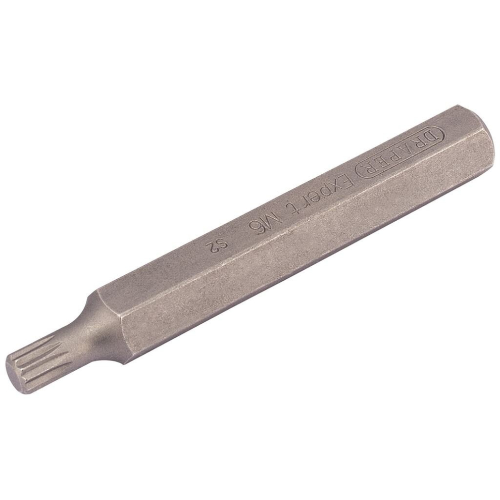Draper M6 X 75Mm Spline 10Mm Insert Bit For Mechanic's Bit Sets