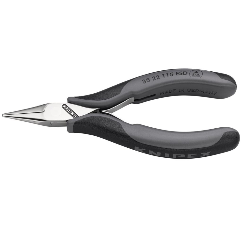 Knipex 35 22 115 ESD Flat Round Jaw Electrostatic Pliers, 115mm