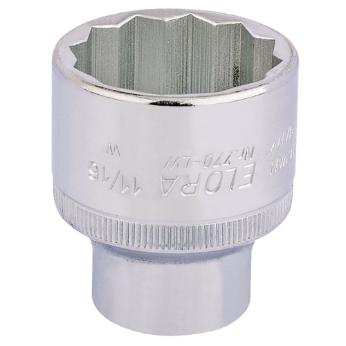Elora Elora Whitworth Bi-Hexagon Socket, 1/2"" Sq. Dr., 11/16""
