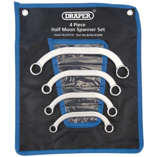 Draper Half Moon Obstruction Ring Spanner Set (4 Piece)