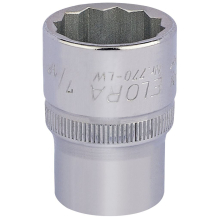 Elora Whitworth Bi-Hexagon Socket, 1/2"" Sq. Dr., 7/16""