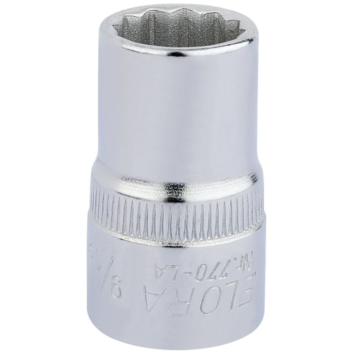 Elora Elora Bi-Hexagon Socket, 1/2"" Sq. Dr., 9/16""