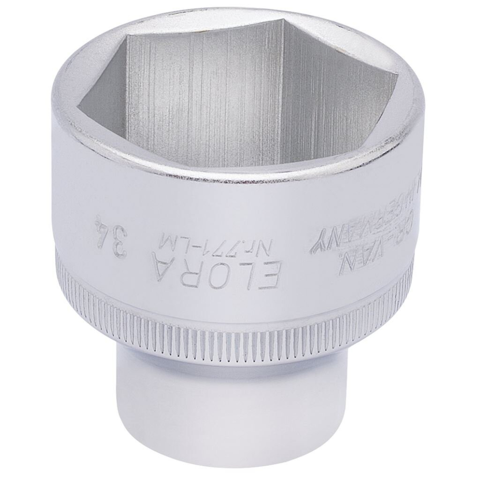Elora Hexagon Socket, 1/2"" Sq. Dr., 34mm