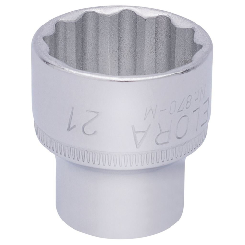 Elora Elora Bi-Hexagon Socket, 3/8"" Sq. Dr., 21mm