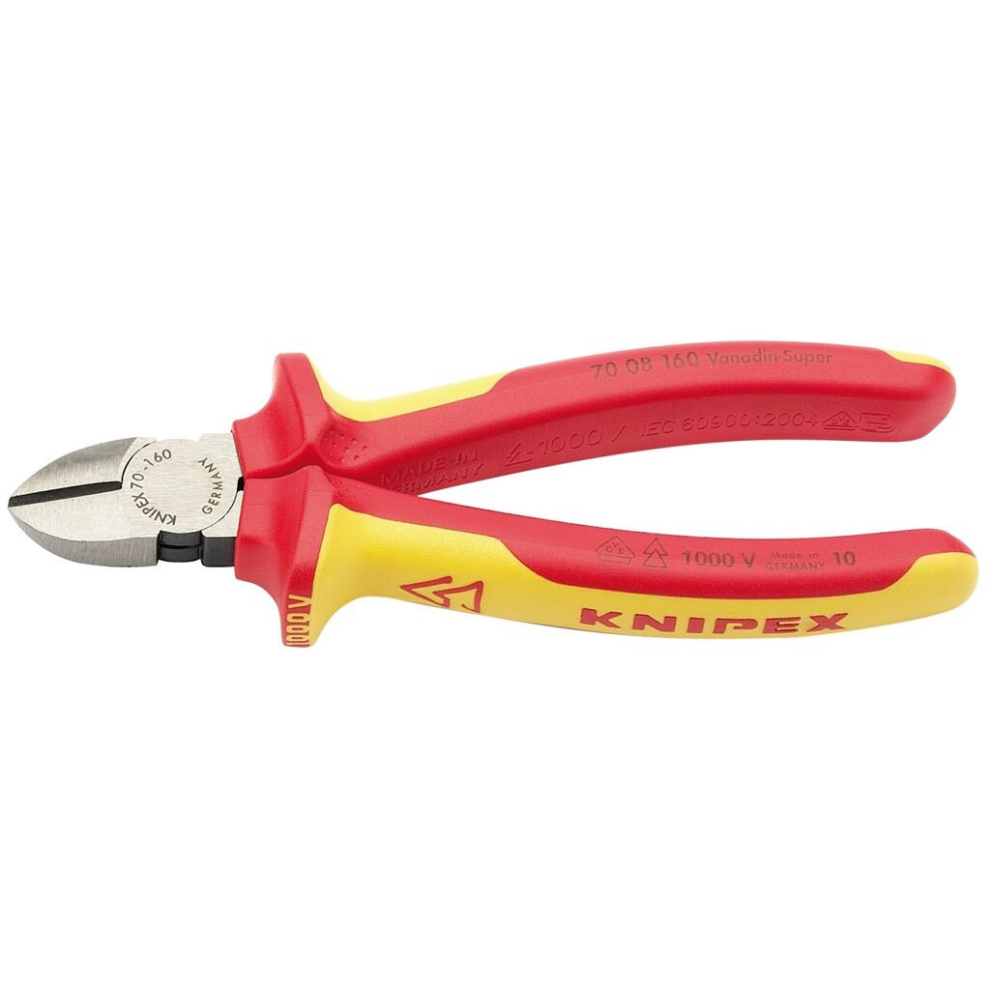 Knipex 70 08 160UKSBE VDE Fully Insulated Diagonal Side Cutters, 160mm