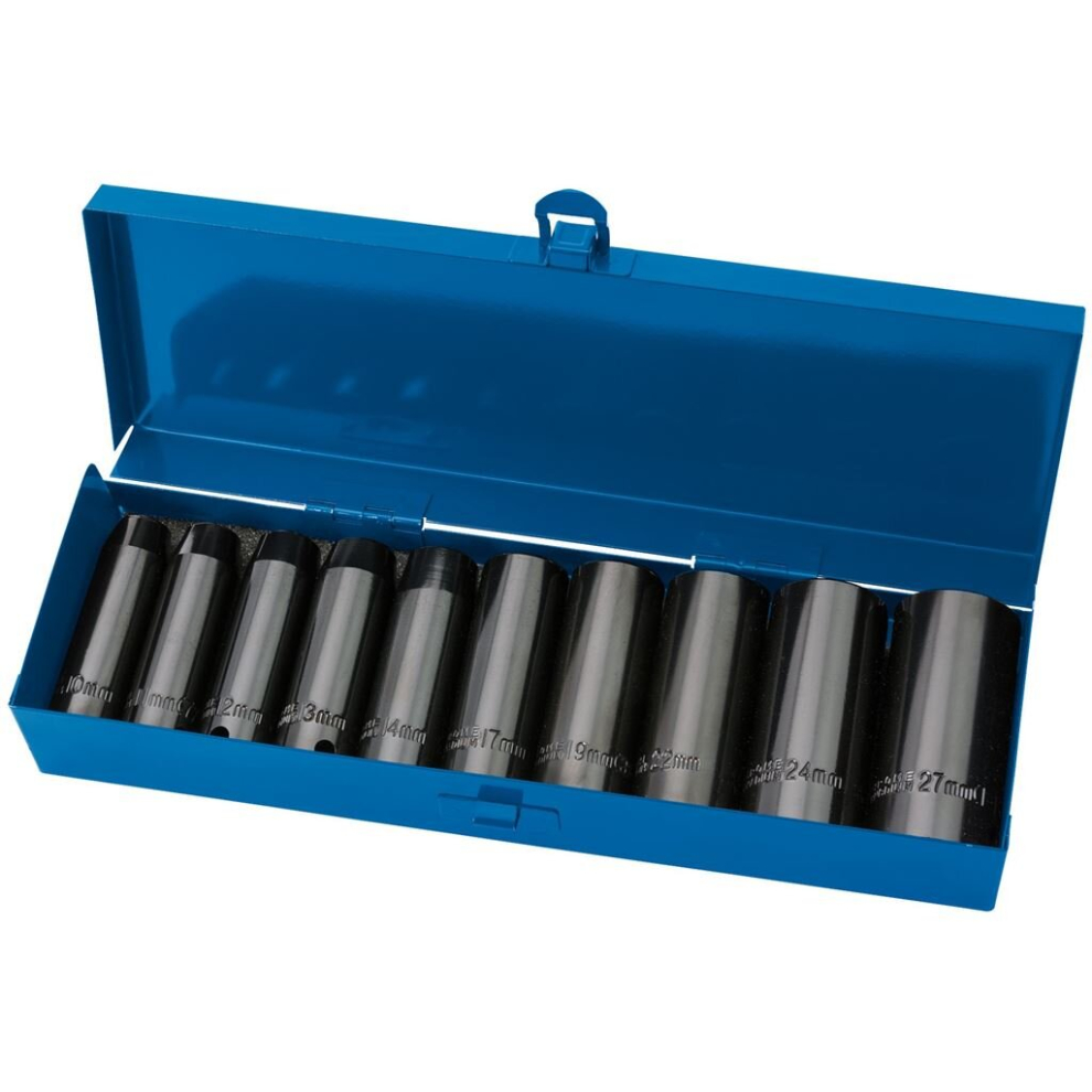 Draper Expert HI-TORQ® Metric Deep Impact Socket Set, 1/2"" Sq. Dr. (10 Piece)